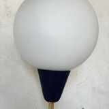 Pair of vintage brass and opaline wall lights