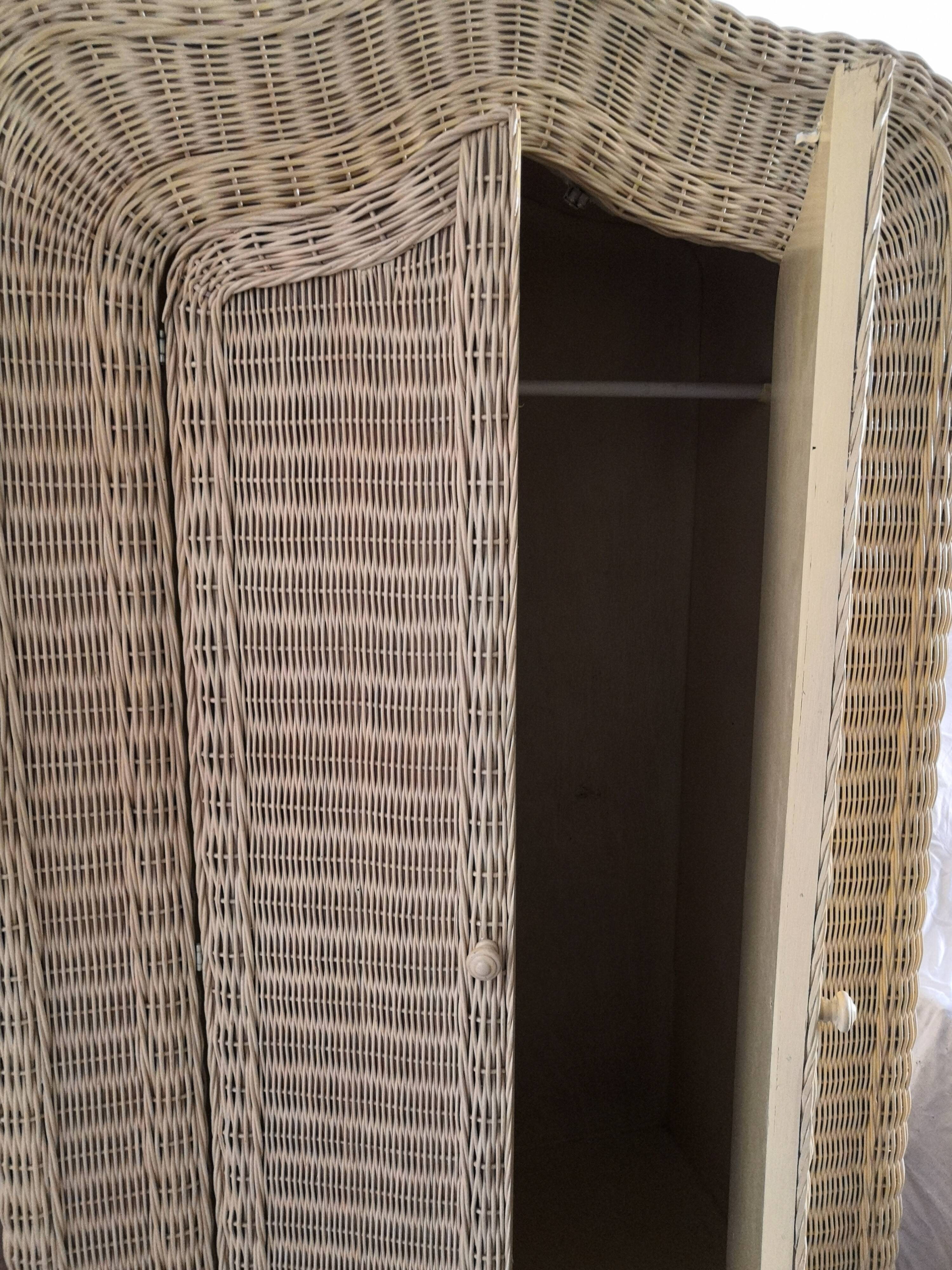 Vintage Rattan Wardrobe 1970s