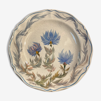 Signature hand-painted decorative plate to be identified