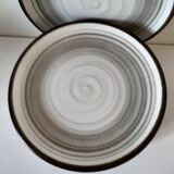 Set of 10 Salins plates with grey and brown mineral spiral decoration