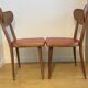 Vintage red wooden bistro chairs THONET 1950