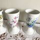 5 Mazagran flower coffee cups porcelain Limoges vintage