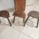 Set 3 tabourets de traite tripodes