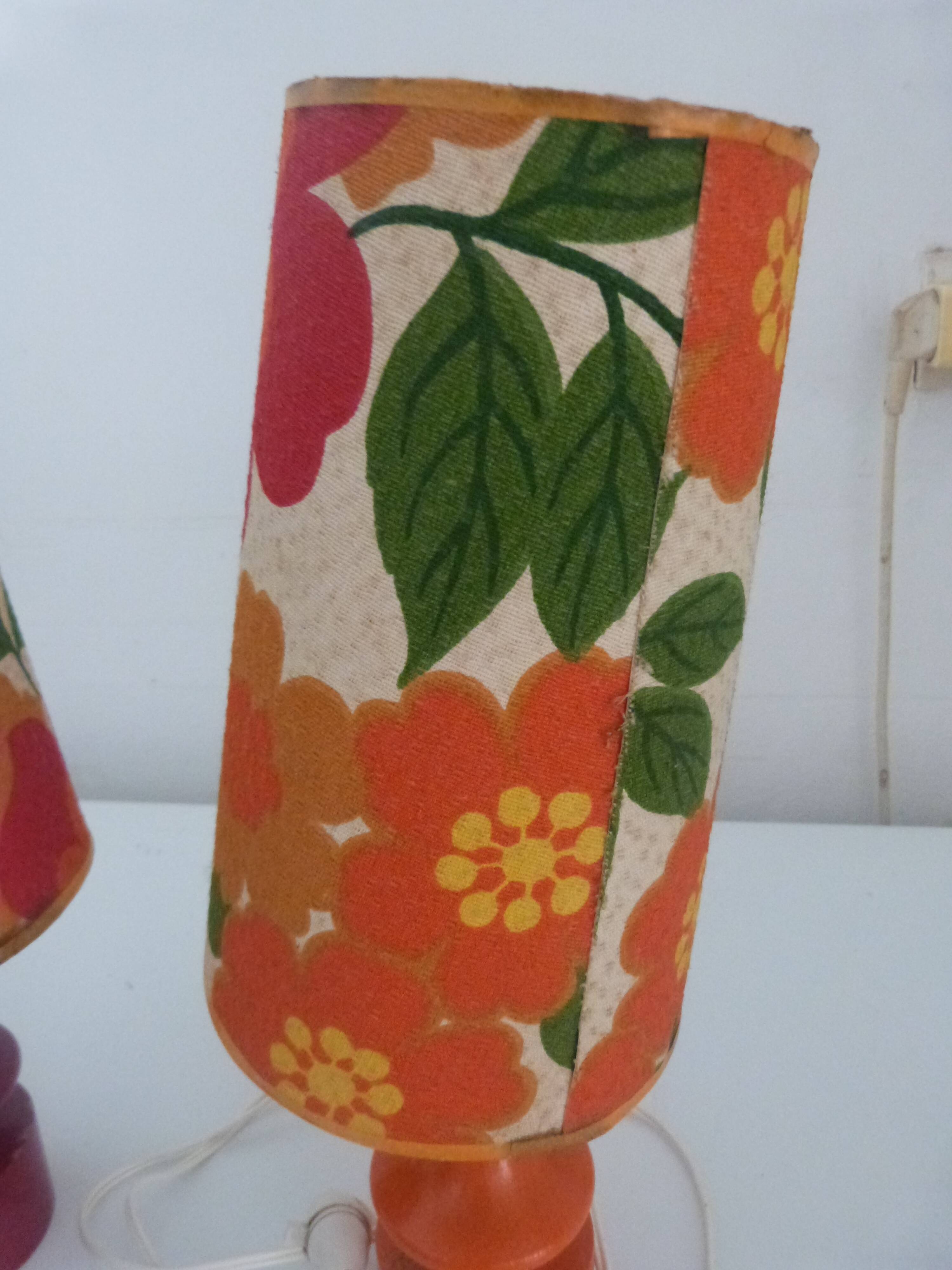 Pair of table lamp kitsch vintage bedside lamp