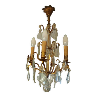Chandelier with tassels and bronze louis xv