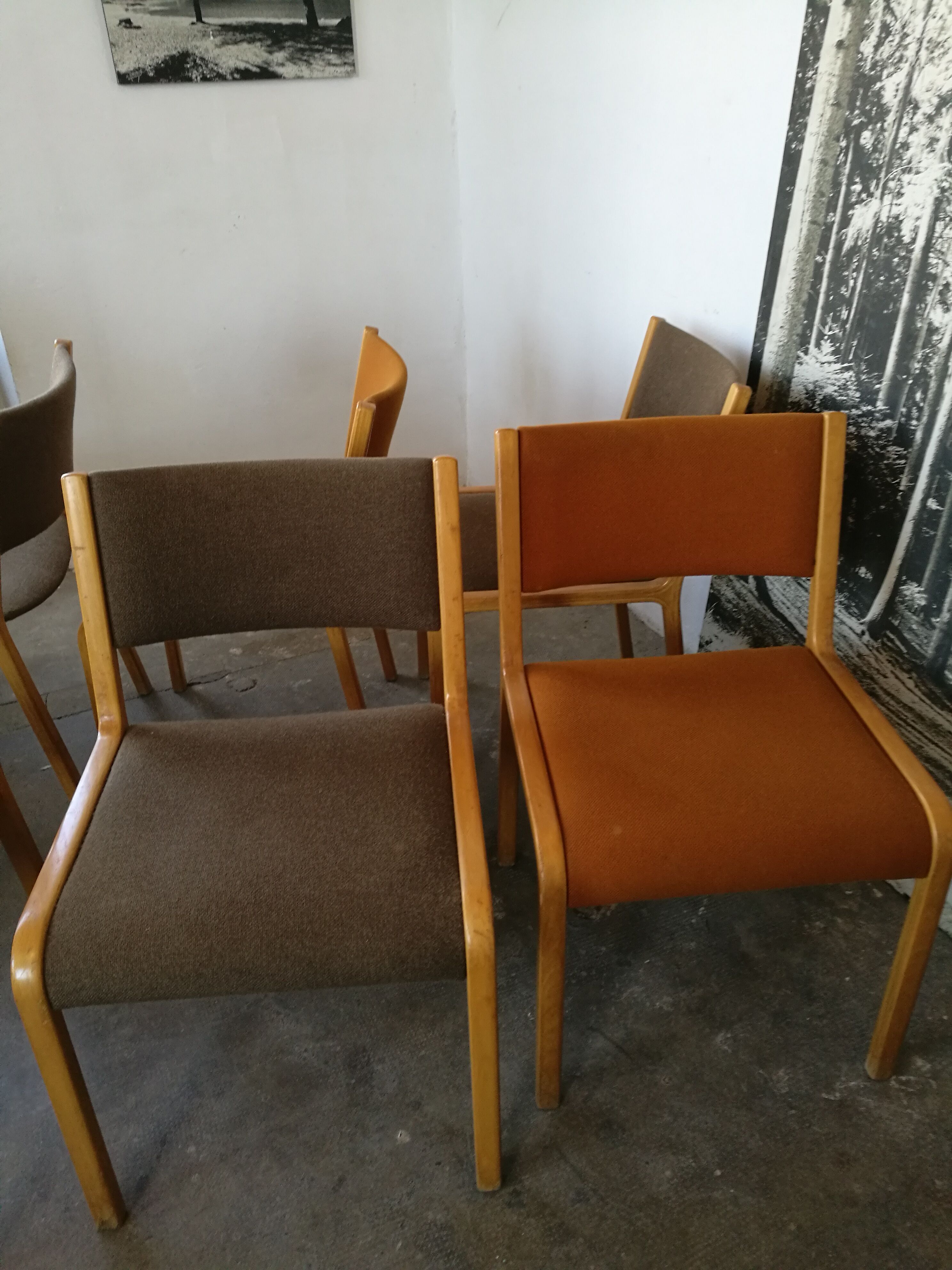 Set de 6 chaises scandinave plywood