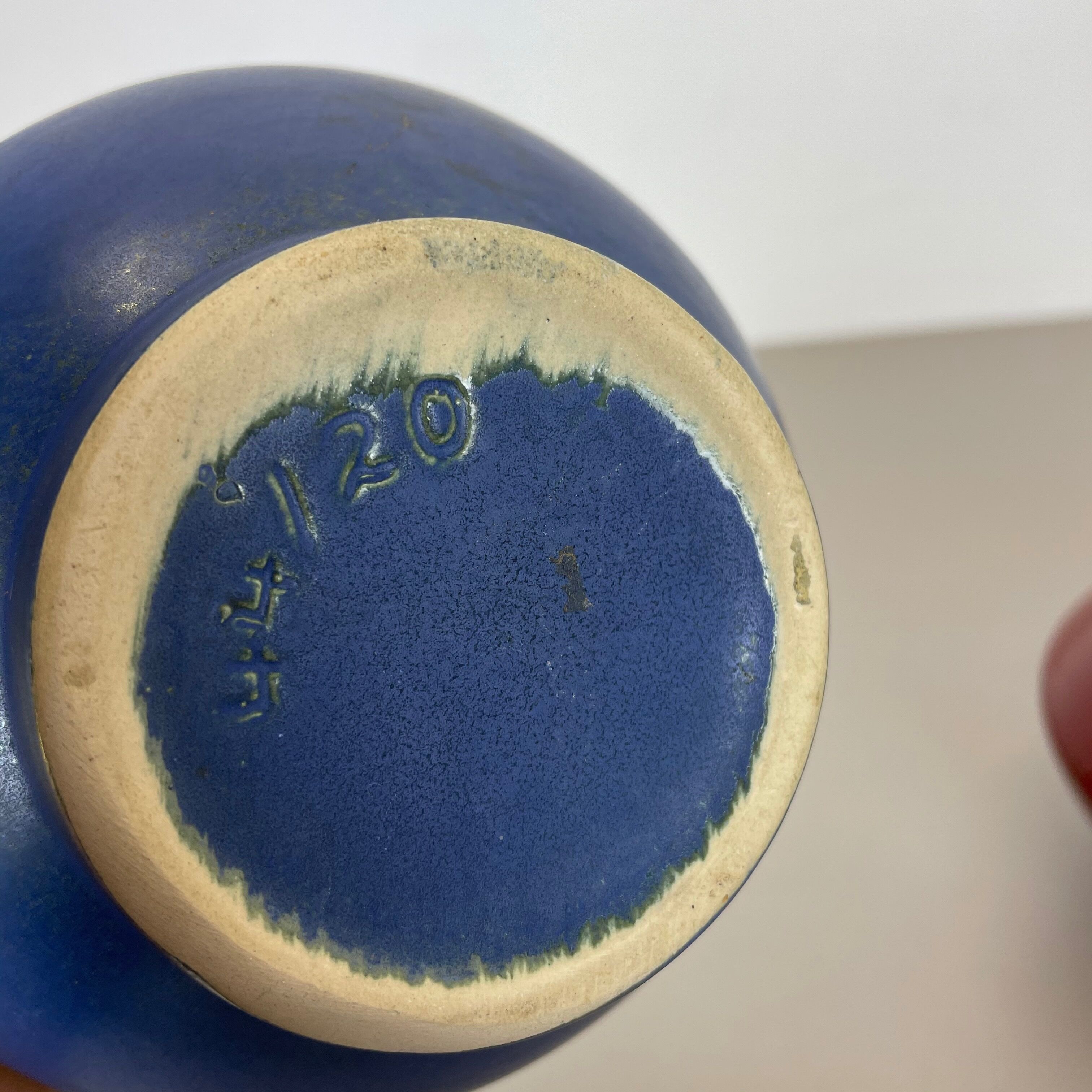 Set of two pottery fat lava vases "black-red" by Jopeko, Germany, 1970s modern