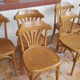 6 wooden bistro chairs