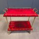 Rare Italian lacquered goatskin / parchment serving bar cart by Aldo T