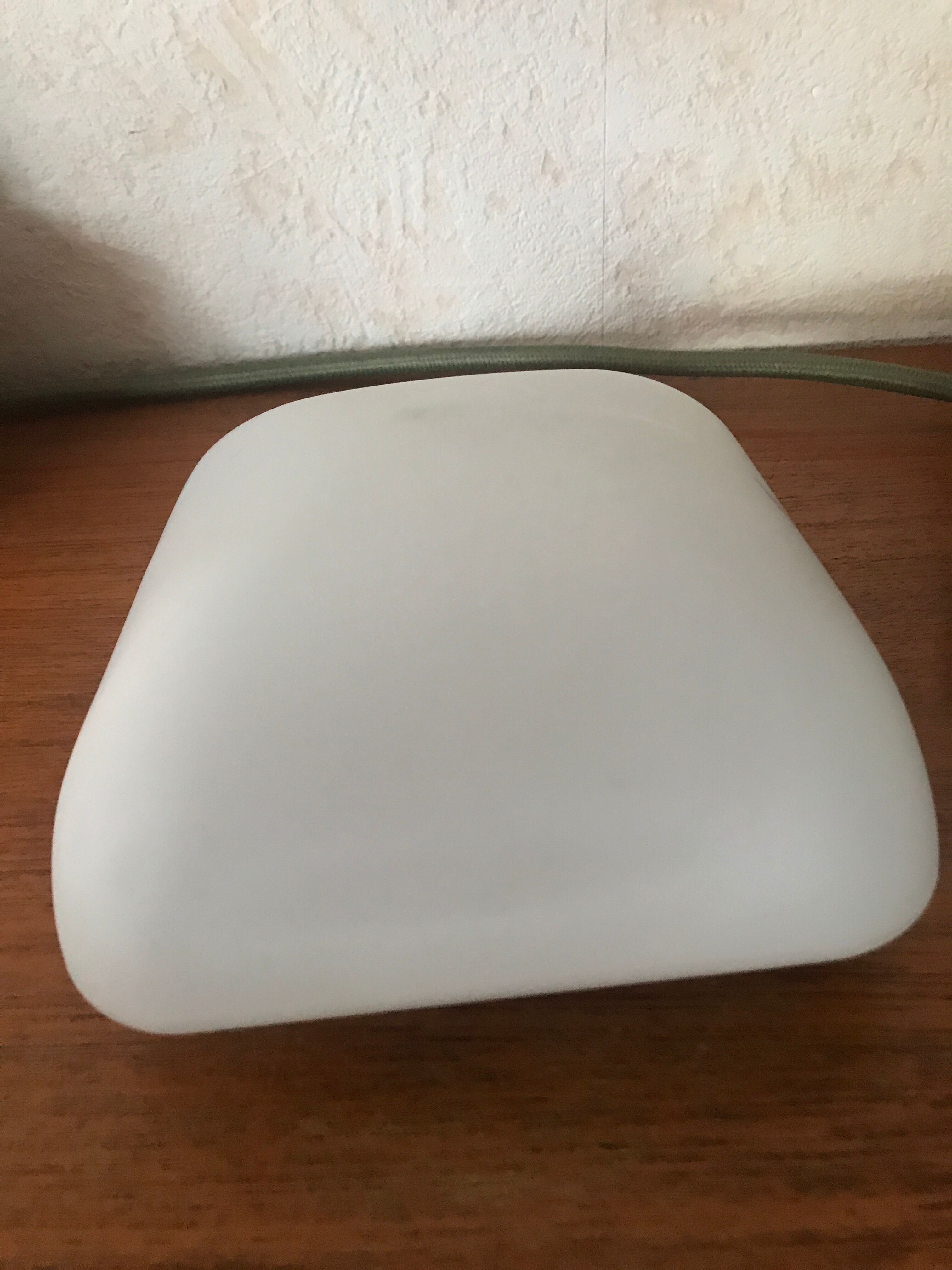 Ceiling lamp in opaline square years 50