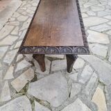 Brutalist coffee table in sculpted oak