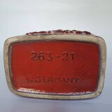 Red ceramic vase Scheurich Germany 70s