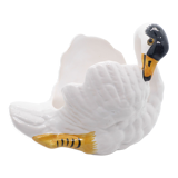Cache pot en céramique forme de cygne