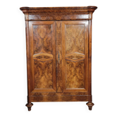 Armoire Bourguignone époque Louis Philippe en noyer et loupe vers 1830