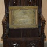 Gothic Jacobean hall chair finely carved from the Victorian era around 1860.