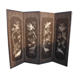 Japanese screen embroidered golden threads