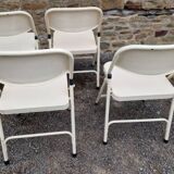 Set of 4 folding metal chairs from the 80s/90s