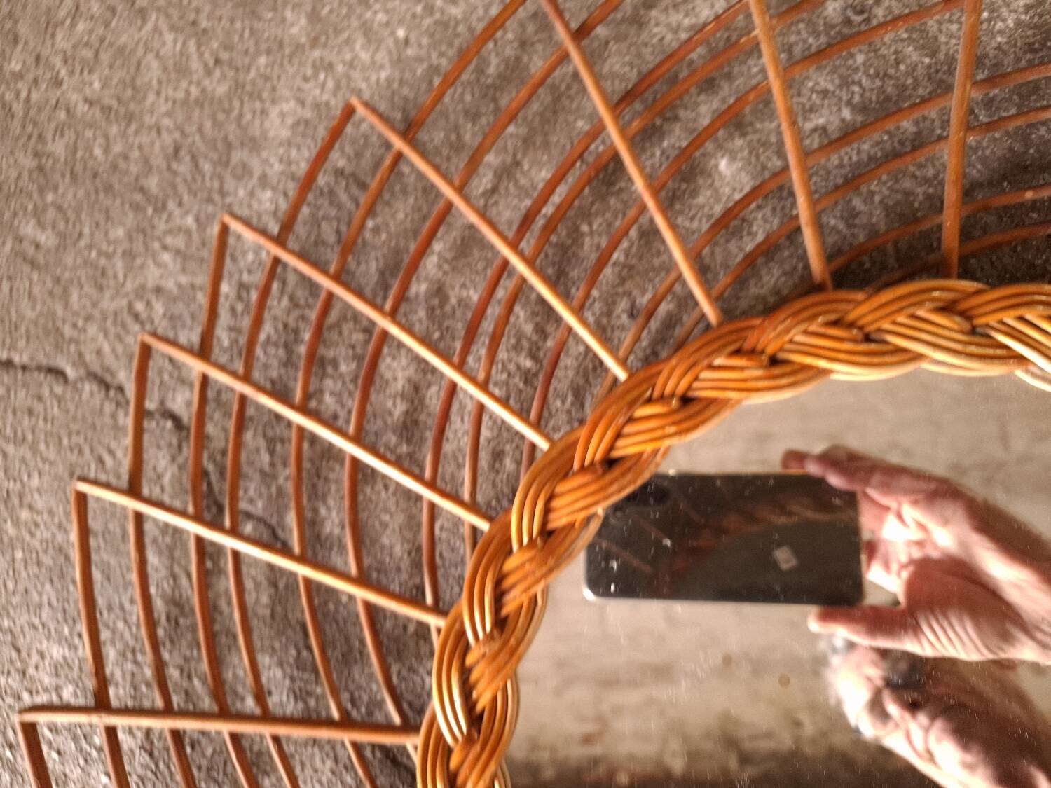 Vintage rattan mirror