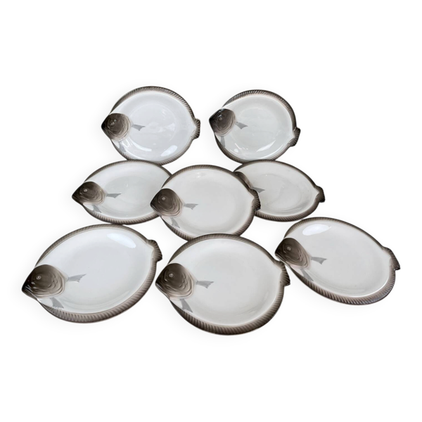 Assiettes poisson Longwy