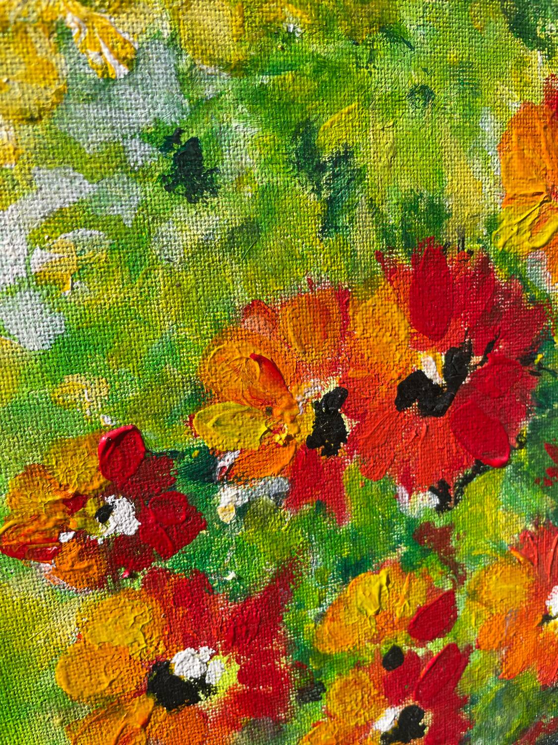 Bouquet de fleurs huile sur toile tableau