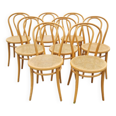 Chaises Bistrot bois et cannage