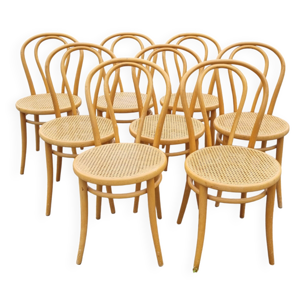 Chaises Bistrot bois et cannage