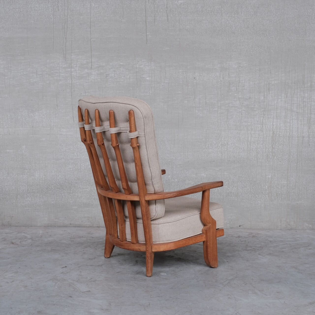 Guillerme et Chambron Mid-Century Oak Grand Repos Armchair