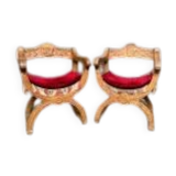 Pair of Dagobert armchairs. Solid oak.