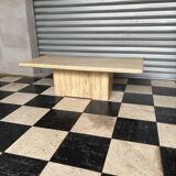 Table basse vintage en travertin