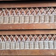 Commode en bois et rotin vintage