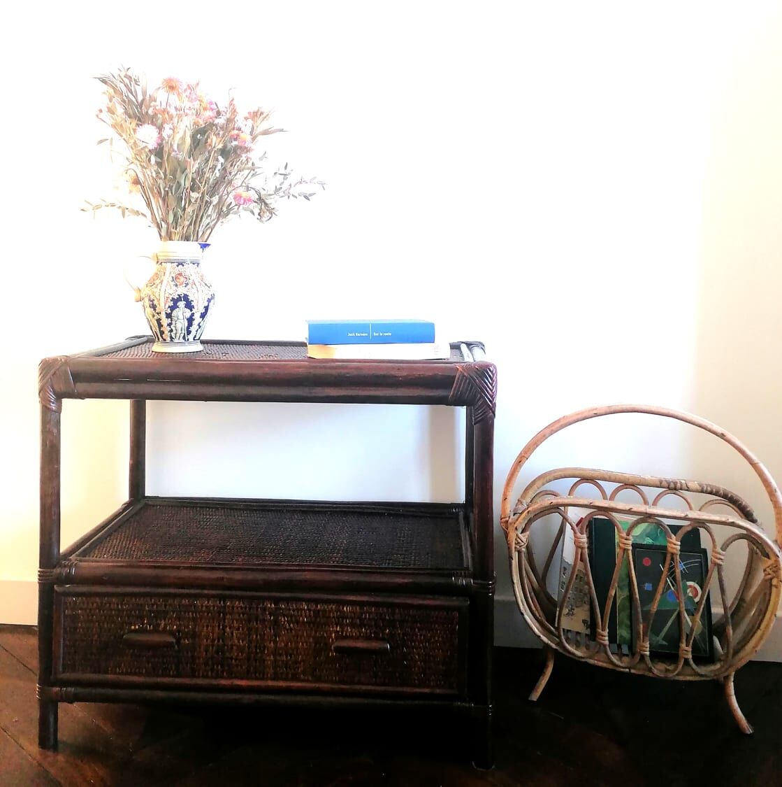 Rattan support cabinet 1960s