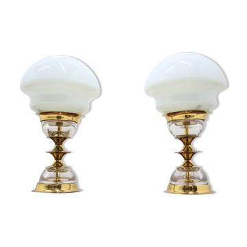 Set of two table lamp by Jablonecké sklárny, 1980´s.