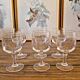 6 Cristal Arques Matignon liqueur glasses, engraved crystal