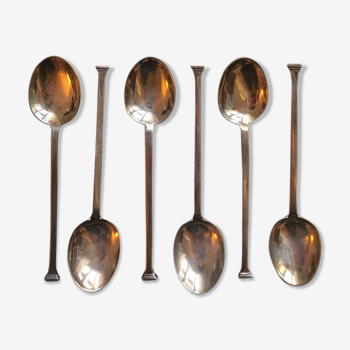 6 English silver teaspoons