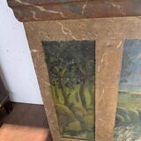 Small flemish style counter in patinated fir, 20th century