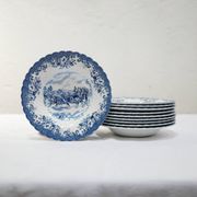 Série de 10 assiettes creuses vintage par Johnson Bros, made in England