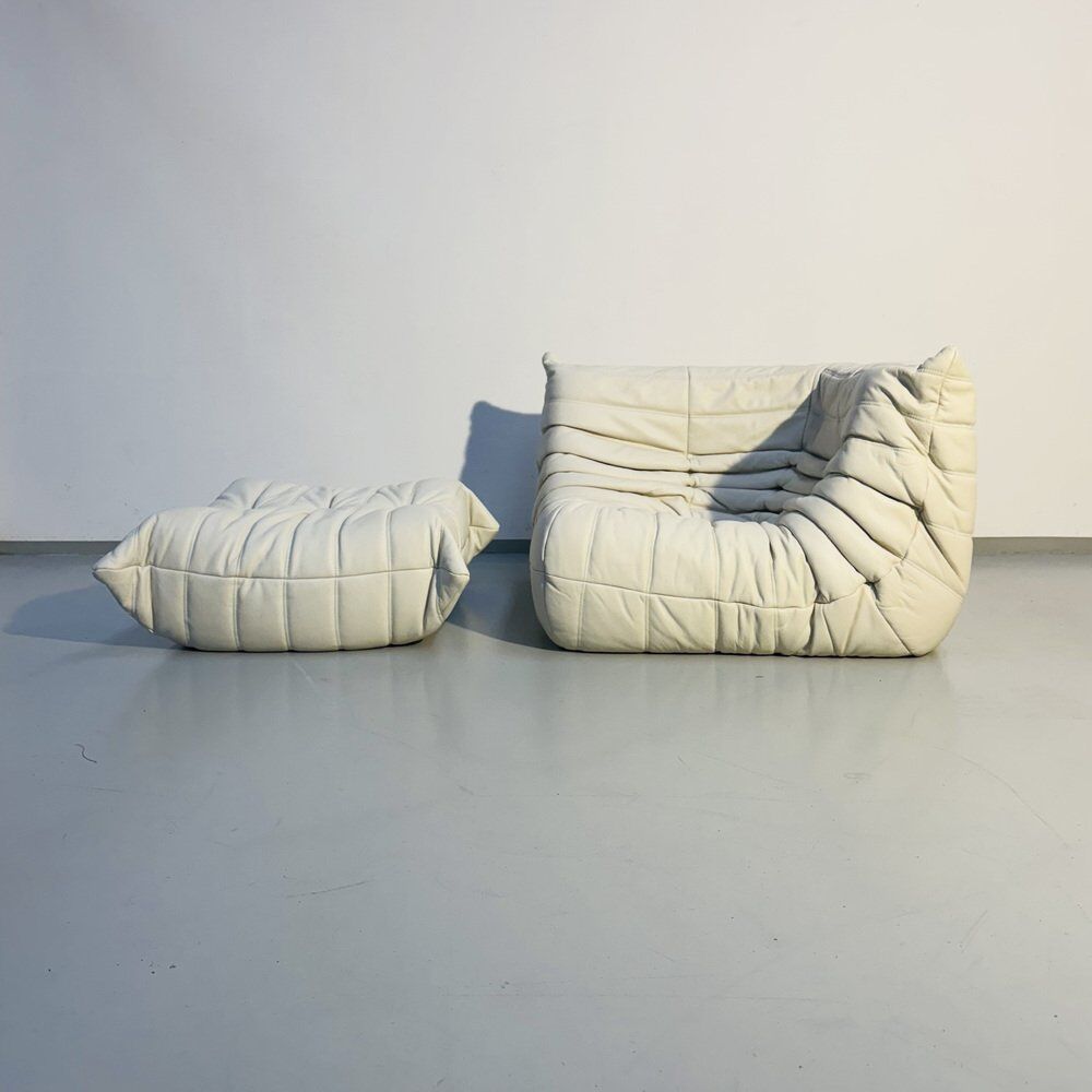 Chaise Togo et ottoman pour Ligne Roset, ensemble de 2