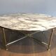 Neoclassical Oval Coffee Table in Brass and Carrara Marble, Janse House