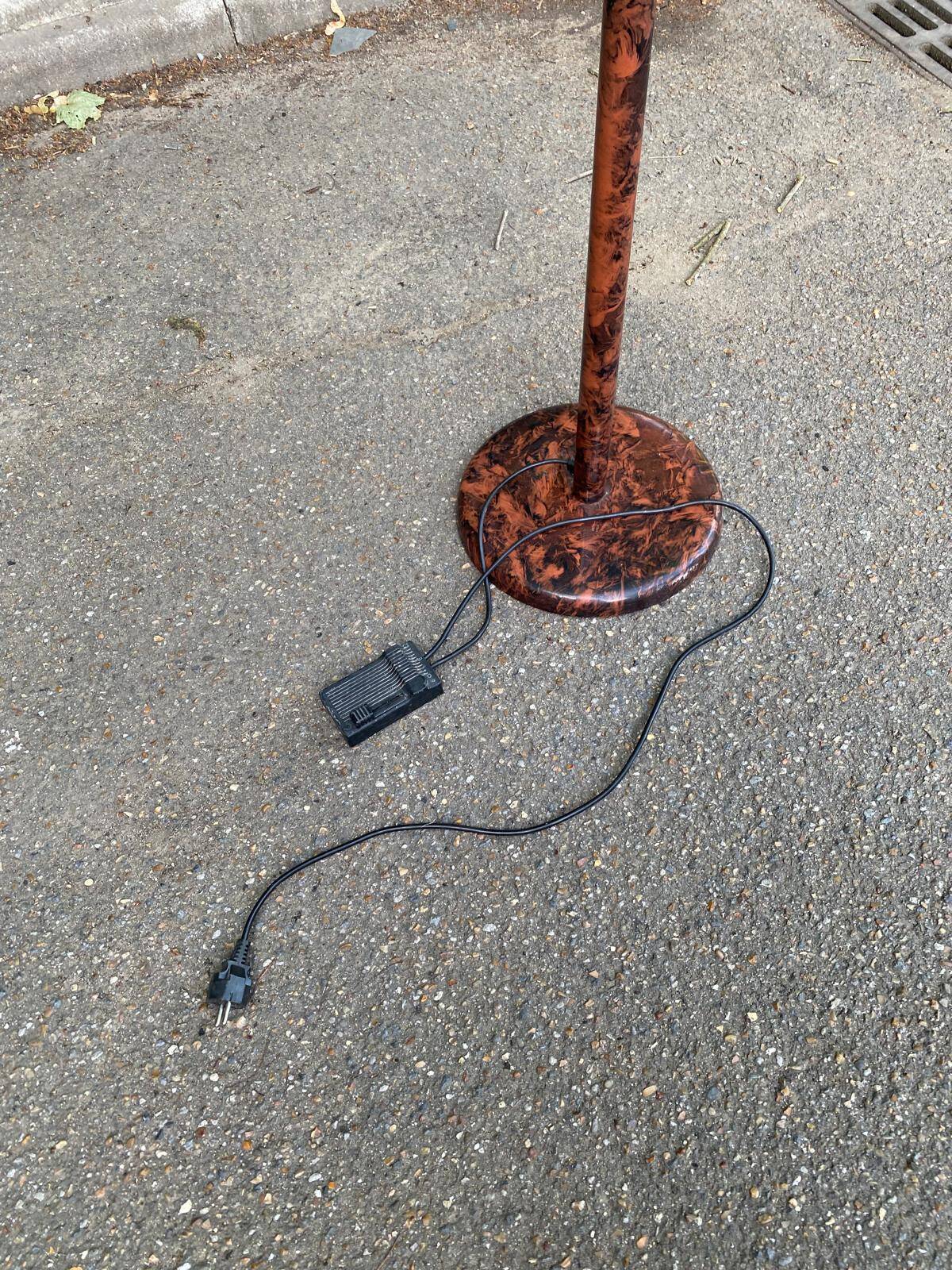 Vintage Italian floor lamp with burgundy marble effect and round dome