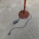 Vintage Italian floor lamp with burgundy marble effect and round dome