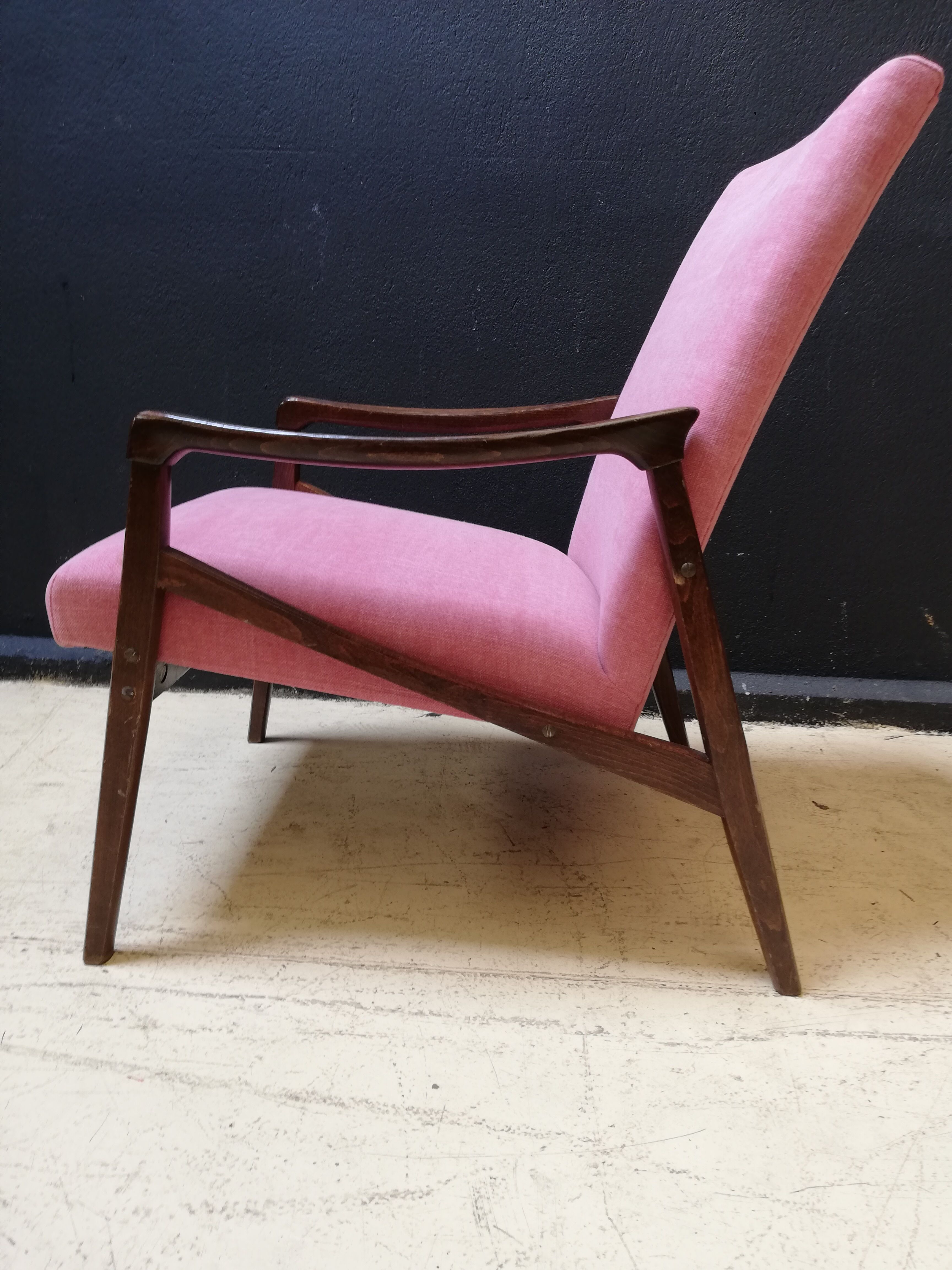 Pair of armchairs pink, czech