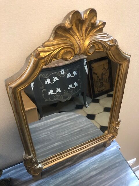 Miroir bois doré style Louis XVI - 48x33cm