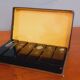 6 vintage resin knife holder with shell inclusion 1960