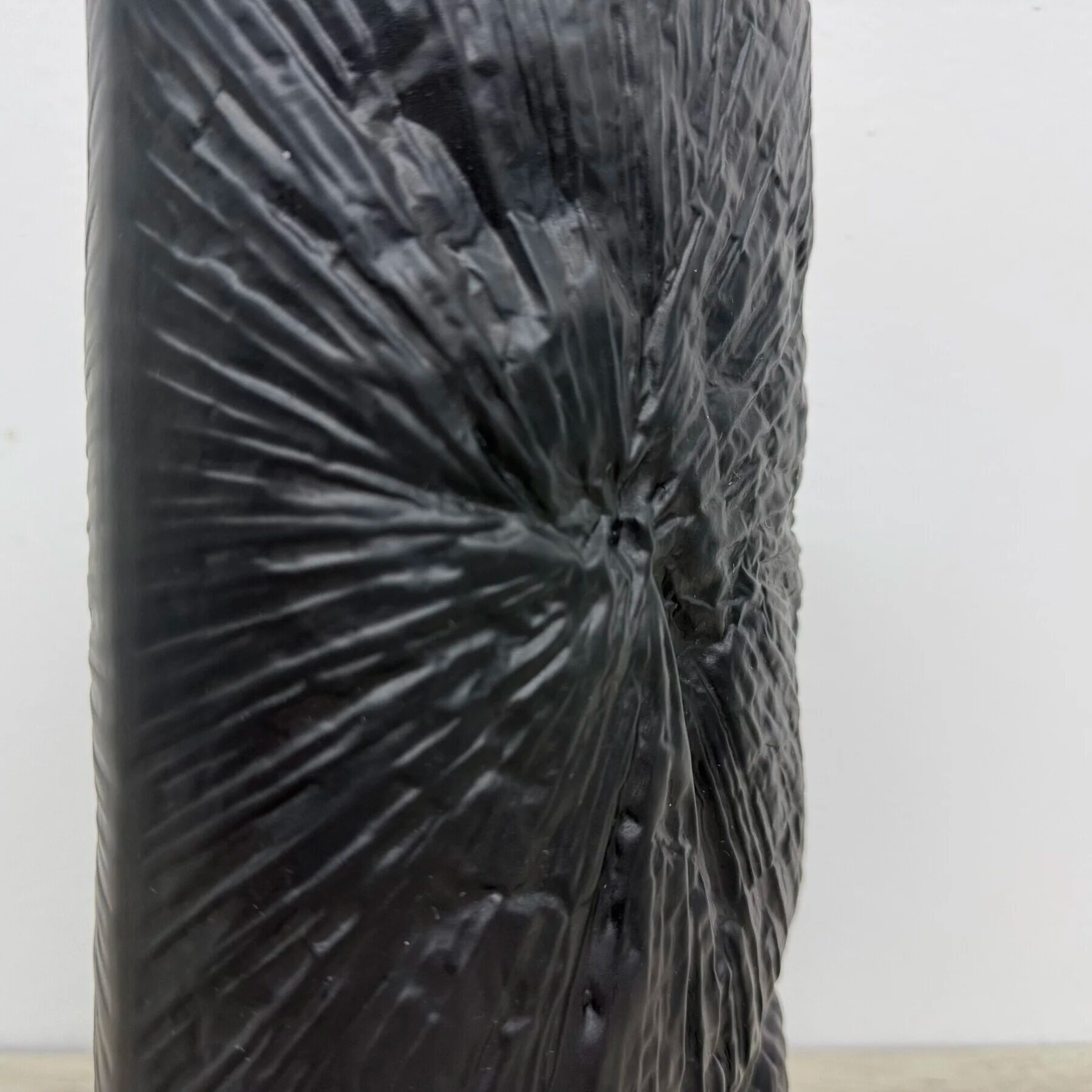 Martin Freyer Rosenthal Studio-Line bisque black porcelain op-art relief vase, 1970s