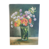 Oil on wood spring flowers