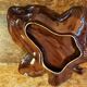 Set of 2 leaf-shaped ceramic dishes from Vallauris.