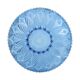 Rare French Fruit Bowl Blue Pressed Glass 33cm