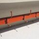 Antique workshop shelf with 6 hooks