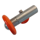 Orange and brushed stainless steel spotlight from the 70s