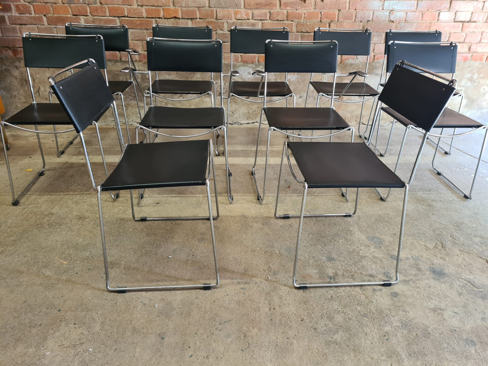 Set of 8 vintage design chairs by Giandomenico Belotti for Alias